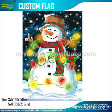 Happy Snowman Christmas Winter House Flag Garden Yard Bannner